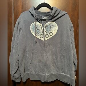 Life Is Good Charcoal Hoodie